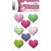 Etiquetas decorativas tela corazones MAGIC 1 sh.