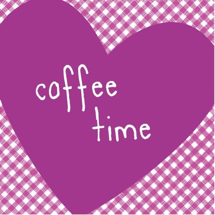 Servilletas 25x25 Corazón Coffee Time