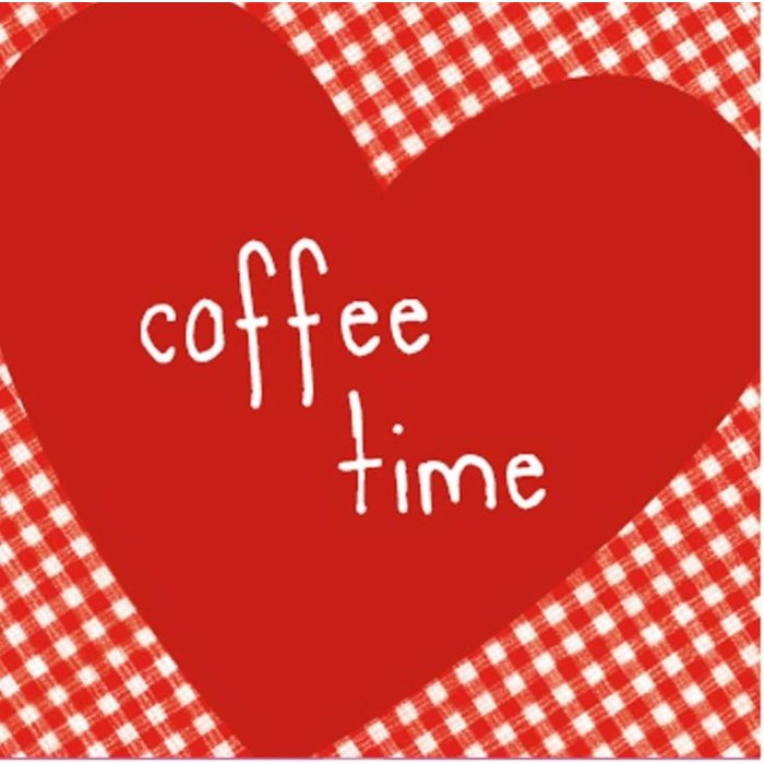 Servilletas de papel Corazón-hora del café-rojo