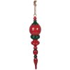 Decoración colgante de Navidad Clayre & Eef 5Y1401 Metal Rojo-Verde Ø 14x70 cm