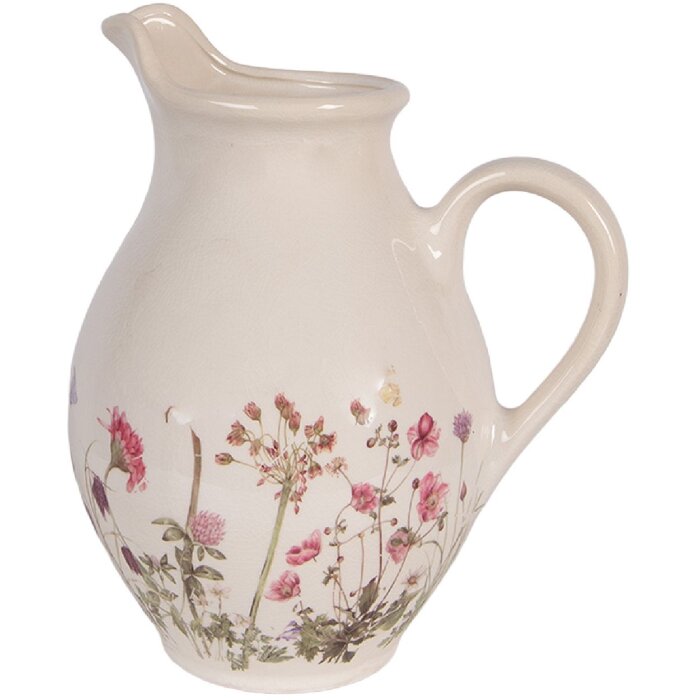 Tetera decorativa Clayre & Eef Beige Rosa 21x16x25 cm