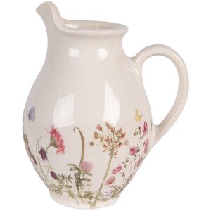 Kanne decorativa de cerámica Clayre & Eef Beige-Rosa 16x12x19 cm