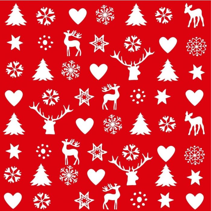 Servilletas de Papel Símbolos de Navidad-rojas