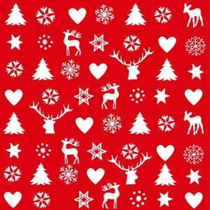 Servilletas de Papel Símbolos de Navidad-rojas