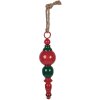 Adorno colgante de Navidad Clayre & Eef Metálico Rojo-Verde Ø8x33cm