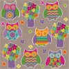 Servilletas de papel búhos-pequeñas-taupe