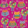 ARTEBENE Servilletas de Papel Búhos-pequeño-rosa