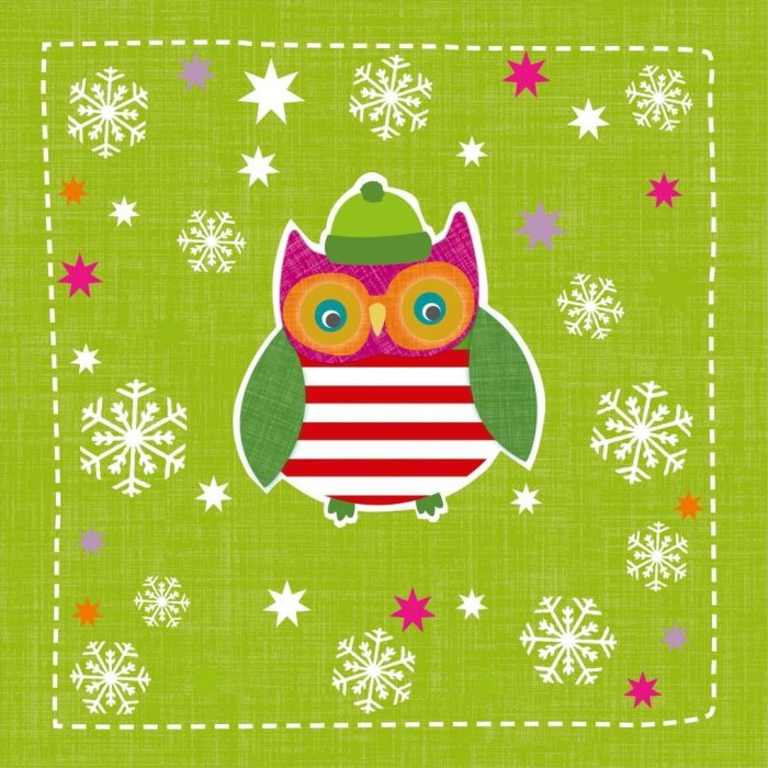 Servilletas Búho de invierno-Verde