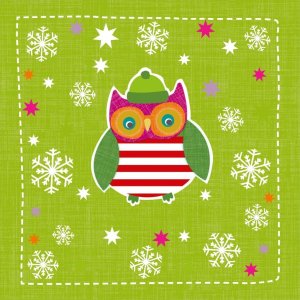 Servilletas Búho de invierno-Verde