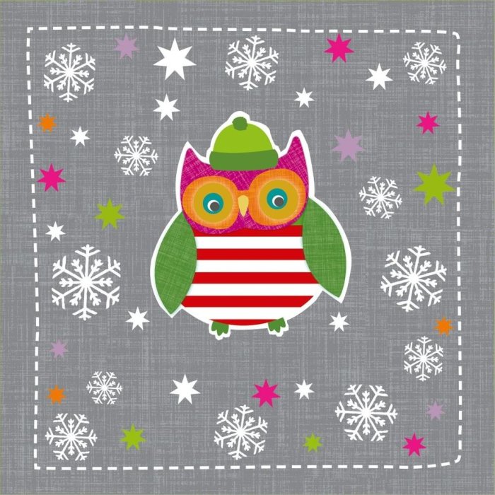 Servilletas Búho de invierno-antracita