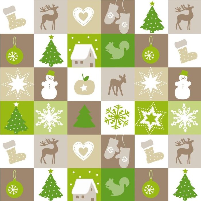 Servilletas de Papel Mini-Patchwork-Taupe