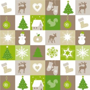 Servilletas de Papel Mini-Patchwork-Taupe