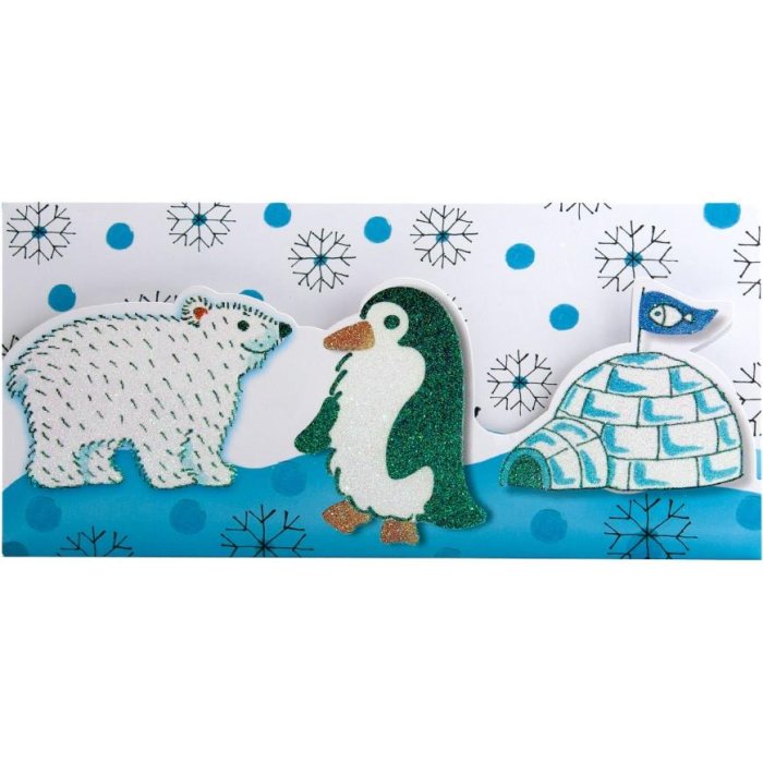 Artebene dinero sobre pingüino