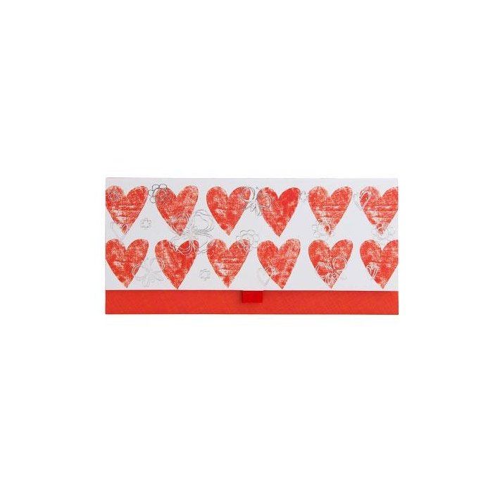 Artebene Sobre para dinero Corazones-Rojo-Plata