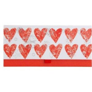 Artebene Sobre para dinero Corazones-Rojo-Plata