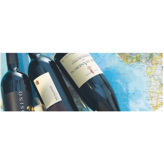 Artebene Mapa Botellas de vino-Mapa-21x8 cm