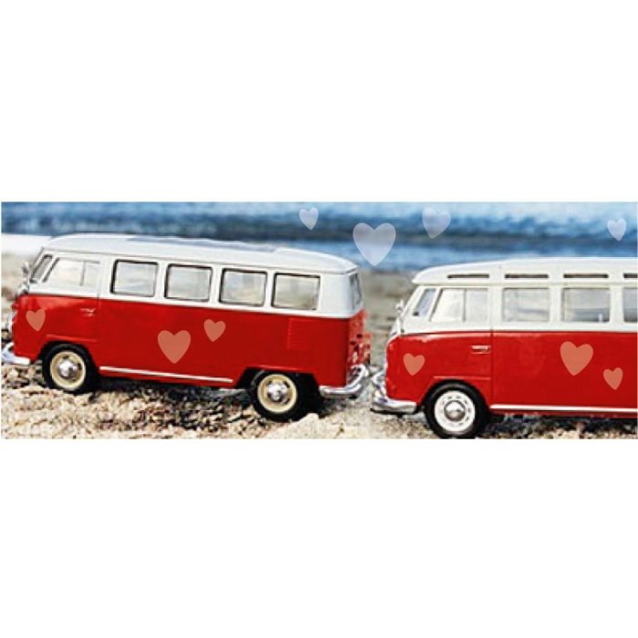 Tarjeta Artebene Autobús en la playa-21x8 cm
