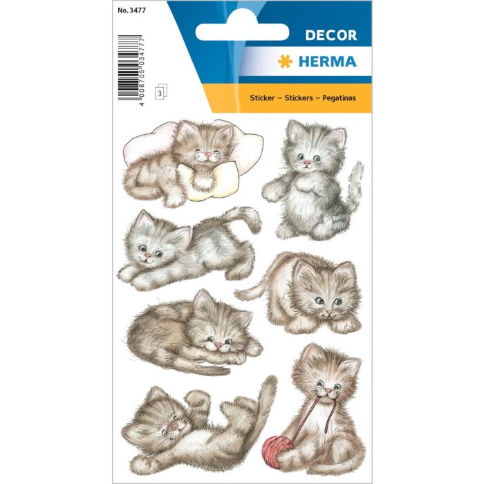 herma etiquetas decorativas decoración Droll Kitten 3 hojas