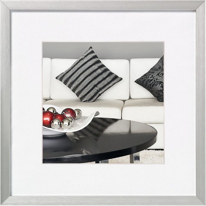 Silla Walther Alu Frame 20x20 plata con passepartout 15x15 cm