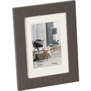 Marco de madera Walther Home gris 10x15 cm con Passepartout 7x10 cm