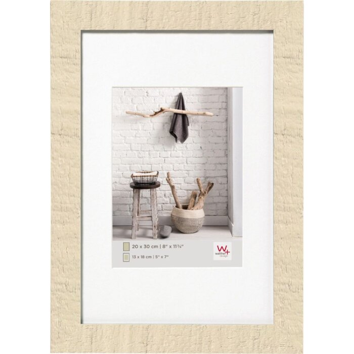 Marco de madera Walther HOME crema blanco 30x40 cm con passepartout 20x30 cm