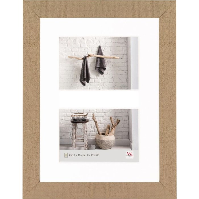 Marco de madera Walther HOME beige marrón 2 fotos 10x15 cm