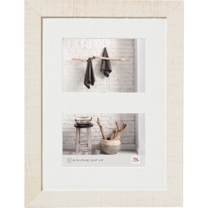 Marco de madera Walther HOME crema blanco 2 fotos 10x15 cm
