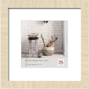 Marco de madera HOME 20x20 cm en blanco crema