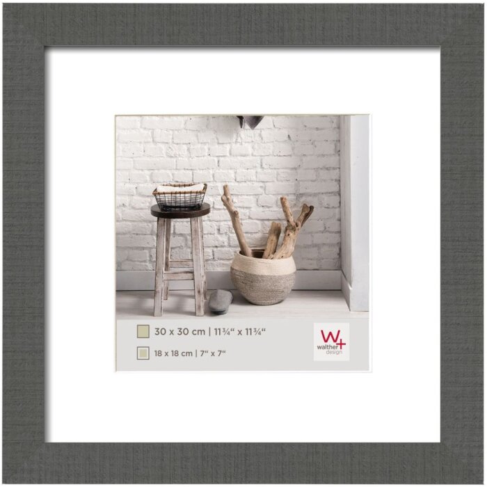 HOME Marco de madera Walther 40x40 cm en gris
