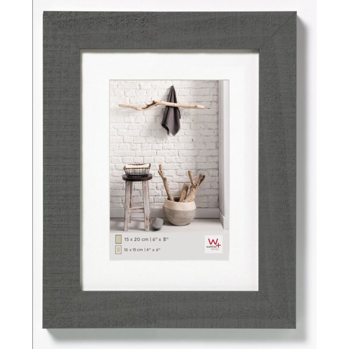 Marco de madera HOME en gris 15x20 cm