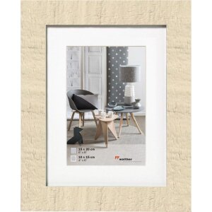 HOME Marco de madera crema blanco 15x20 cm con passepartout 10x15 cm