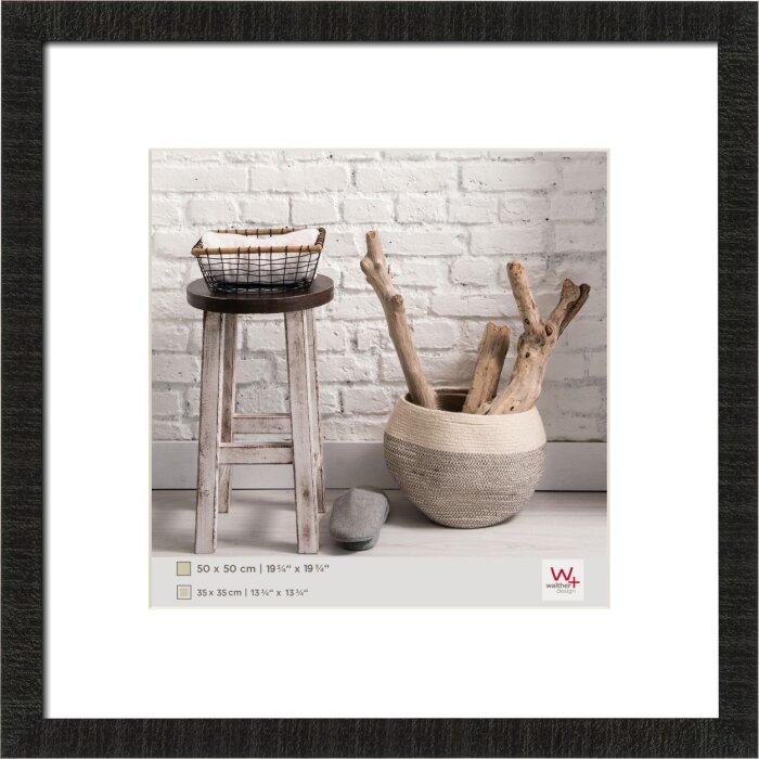 Marco de madera Walther HOME 50x50 cm negro con passepartout 35x35 cm