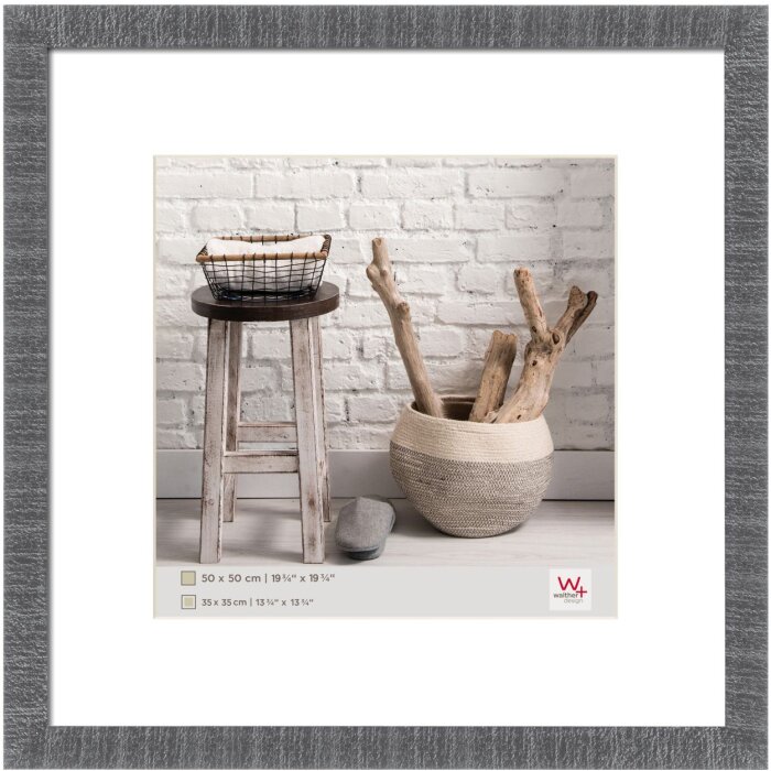 Walther Marco de madera HOME 50x50 cm gris con passepartout 35x35 cm