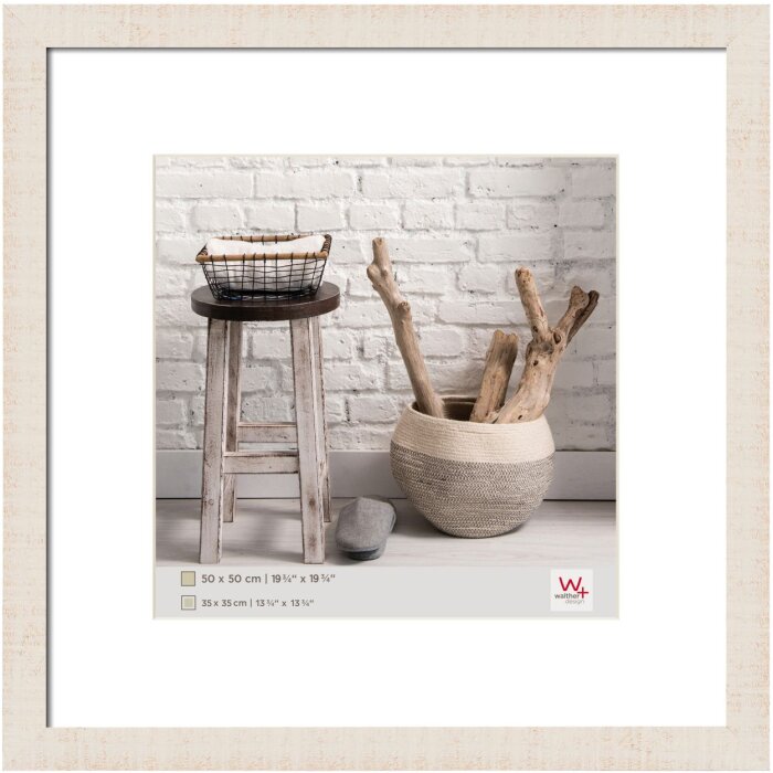 Marco de madera Walther HOME crema blanco 50x50 cm con passepartout 35x35 cm