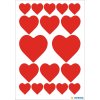 HERMA pegatina etiquetas decorativas DECOR corazones rojo 3 hojas