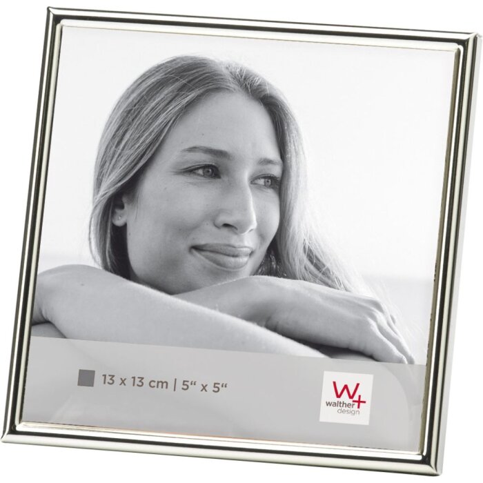 Portarretrato de metal Walther Chloe 13x13 cm plata brillo