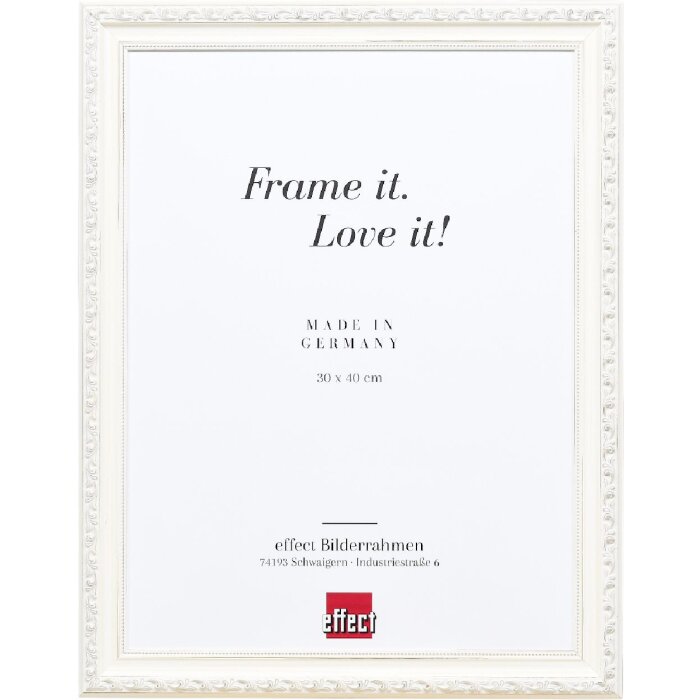 Marco de fotos de madera Effect Profil 37 Blanco 10x10 cm con cristal artístico