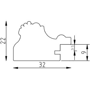Marco de fotos de madera Effect Profil 37 antiksilber 9x13 cm con vidrio decorativo