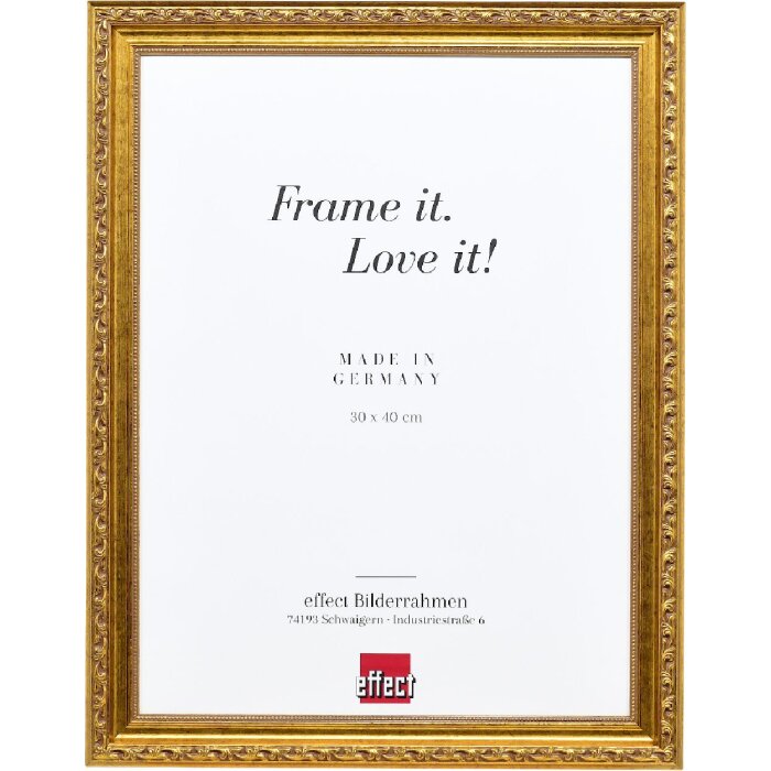 Marco de fotos de madera Profil 37 antikgold 10x10 cm con vidrio transparente