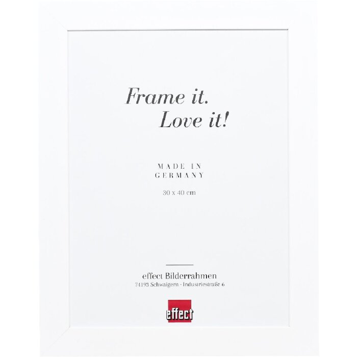 Marco de fotos de madera Effect Profil 30 Blanco 45x60 cm con cristal antireflejo