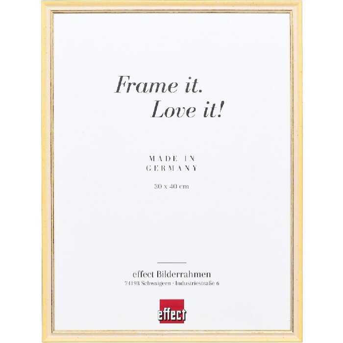 Marco de fotos de madera Profil 25 amarillo 25x50 cm con acrílico