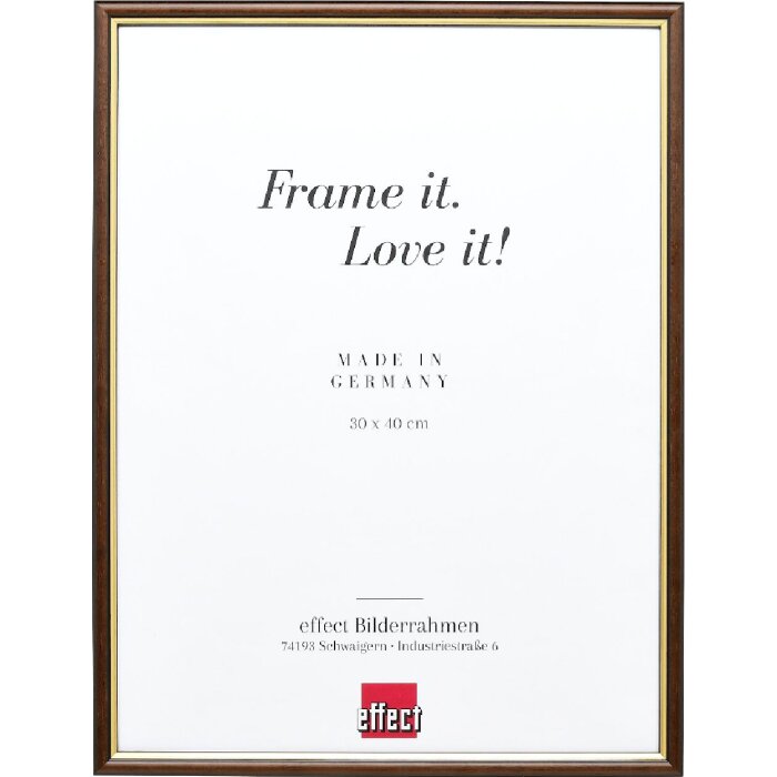 Marco de fotos de madera Effect Profil 23 marrón 25x50 cm con vidrio museo