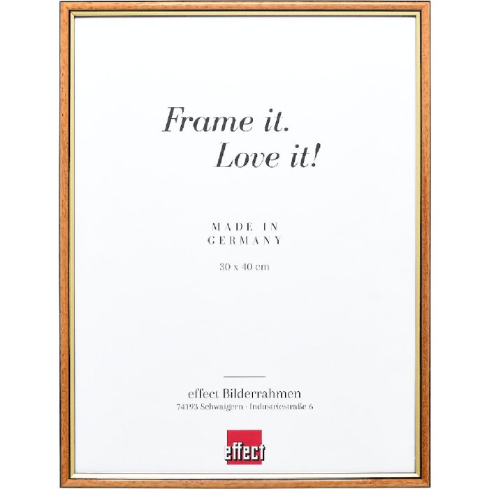 Marco de fotos de madera Effect Profil 23 miel 25x50 cm con vidrio de museo