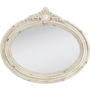 Espejo 61x5x53 cm ovalado blanco viejo