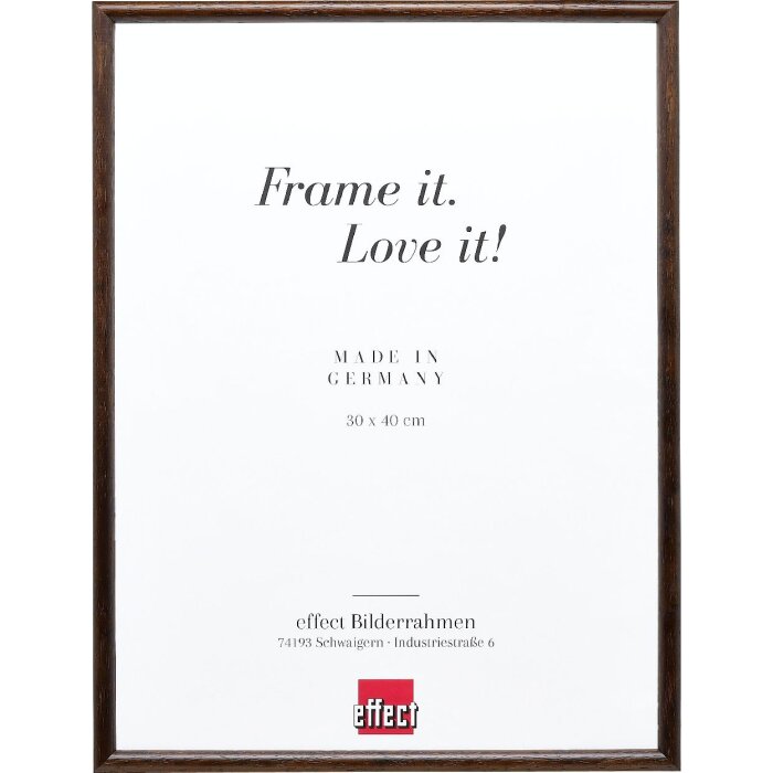 Marco de fotos de madera Effect Profil 20 marrón oscuro 40x60 cm con cristal antirreflejos
