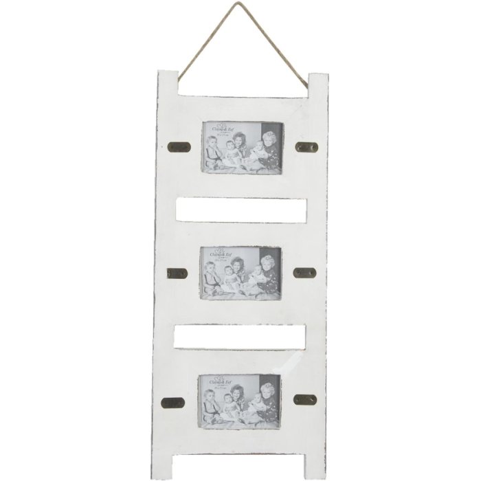 Galería de madera 3 fotos 10x15 cm - 70x30 cm blanco