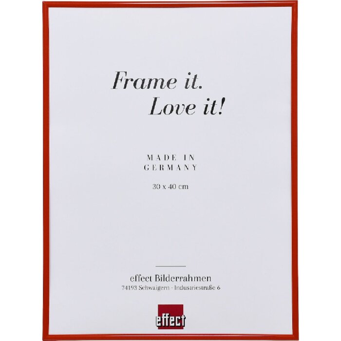 Marco de fotos de plástico Efecto Rojo 10x10 cm con vidrio decorativo