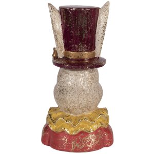 Estatua de cerámica de conejo Clayre & Eef beige/rosa 16x13x29 cm