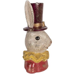 Estatua de cerámica de conejo Clayre & Eef beige/rosa 16x13x29 cm