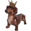 Figura decorativa de perro Clayre & Eef marrón 35x14x28 cm